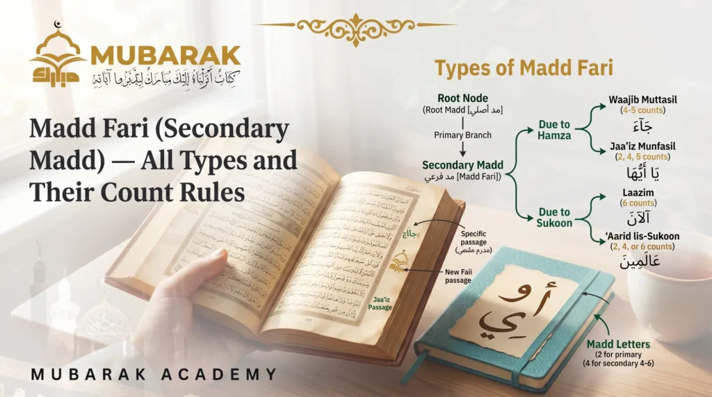 Madd Fari (Secondary Madd) — All Types and Their Count Rules