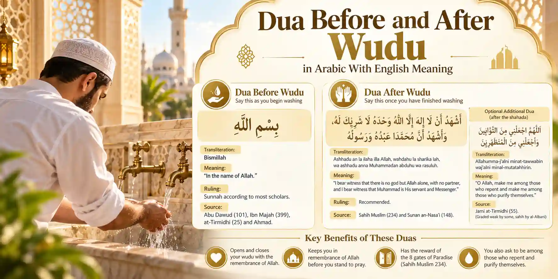 dua before and after wudu