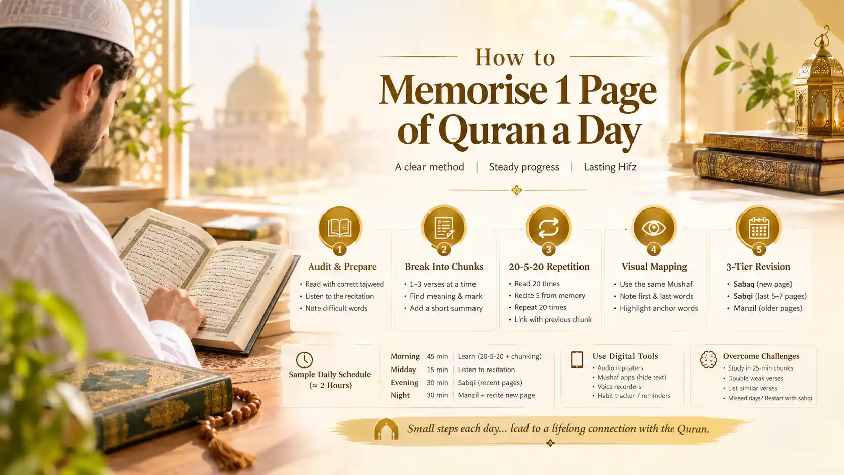 memorise 1 page of quran a day